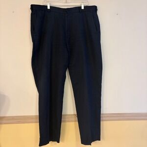 Brooks Brothers Clark Men Navy Blue Baird McNutt Irish Linen Dress Pants W40 L32